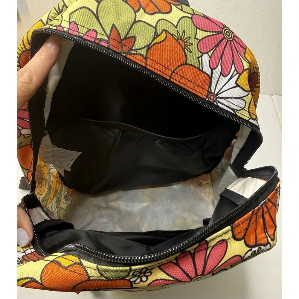 Dickies Backpack Classic Logo Retro Casual Orange Flower Power 70s School New